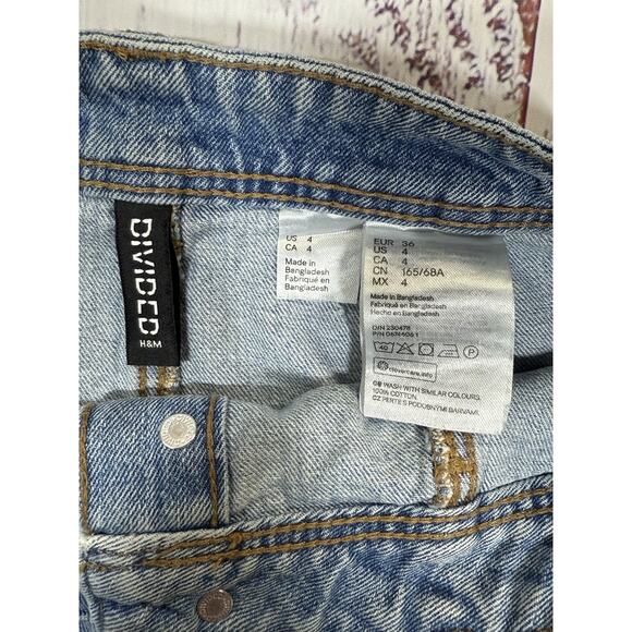 H&M Divided Women's Front Full Button Jean Denim Skirt Size 4 (Waist 28') - Picture 3 of 5